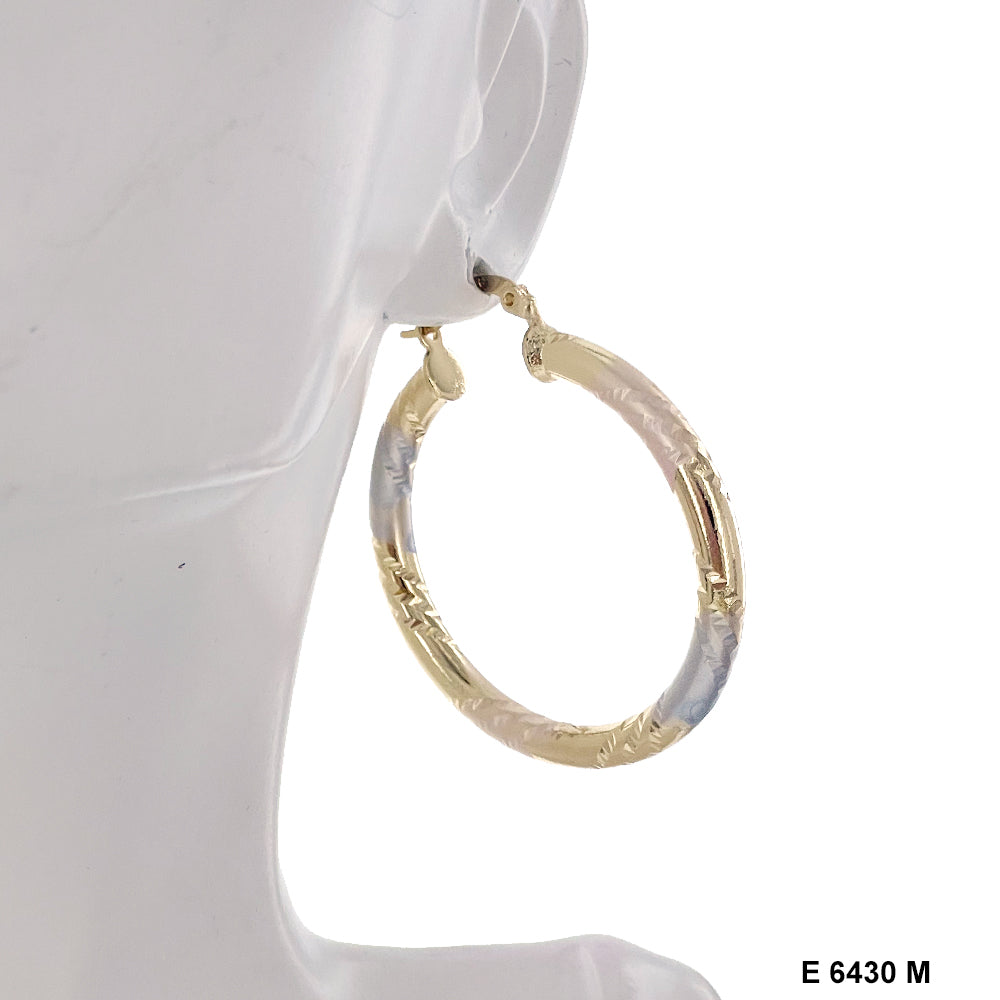 Engraved Design Hoop Earrings E 6430 M