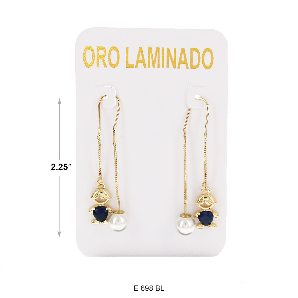 Pendientes chapados en oro E 698 BL