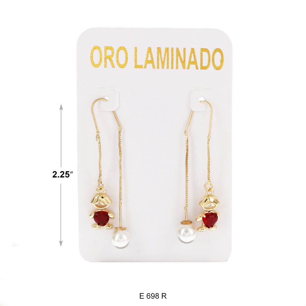 Pendientes chapados en oro E 698 R