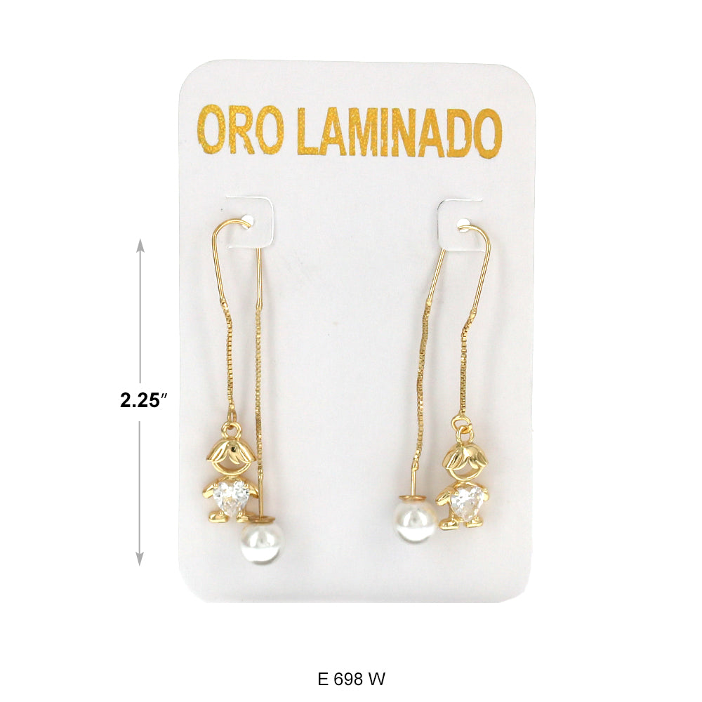 Pendientes chapados en oro E 698 W