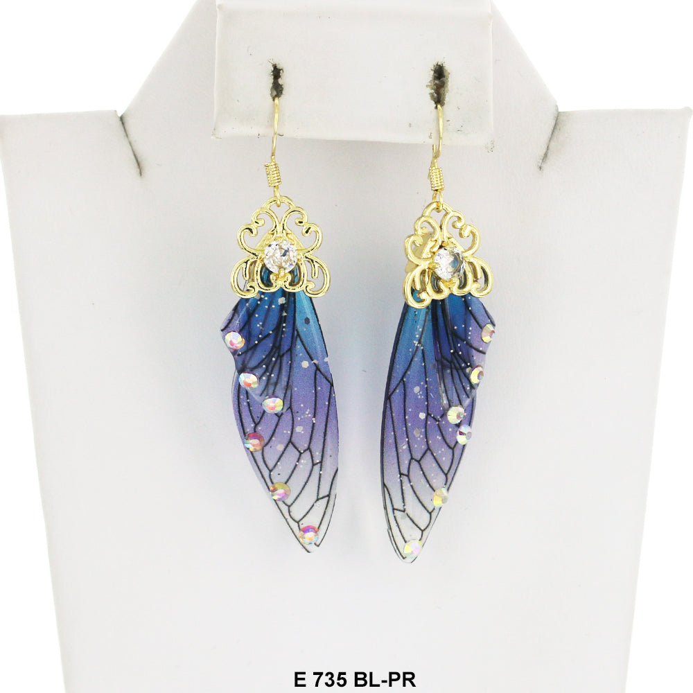 Butterfly Earrings E 735 BL-PR