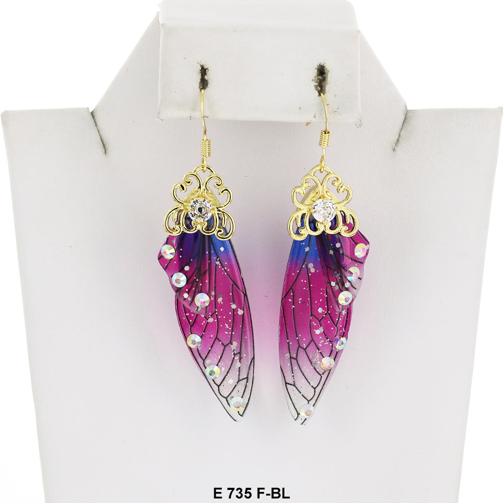 Butterfly Earrings E 735 F-BL