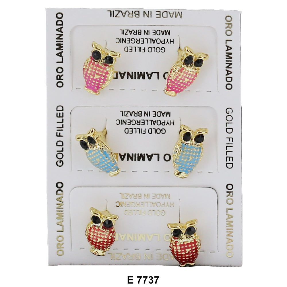 Owl Stud Earrings E 7737