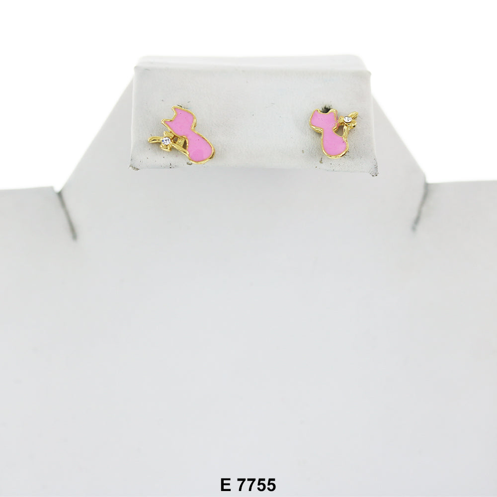 Cat Stud Earrings E 7755