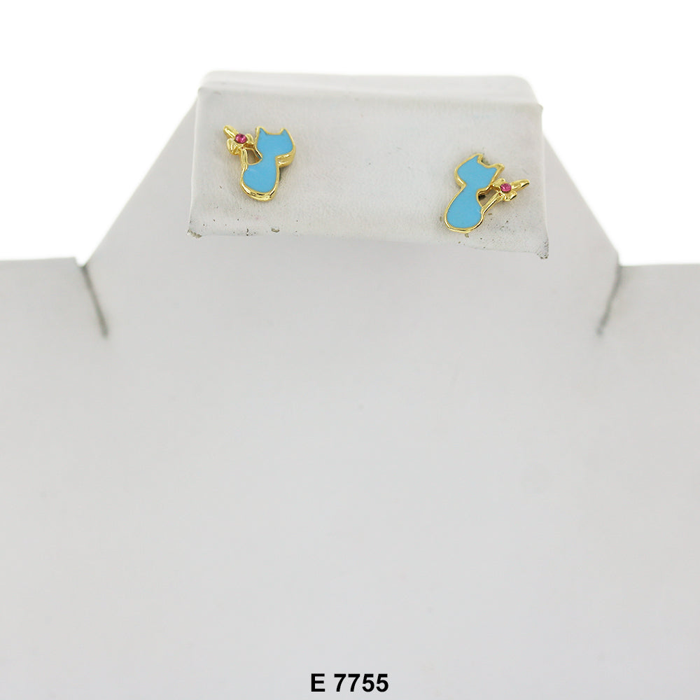 Cat Stud Earrings E 7755