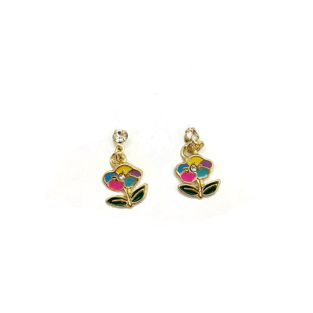 Colorful Flower Stud Earrings E 7938