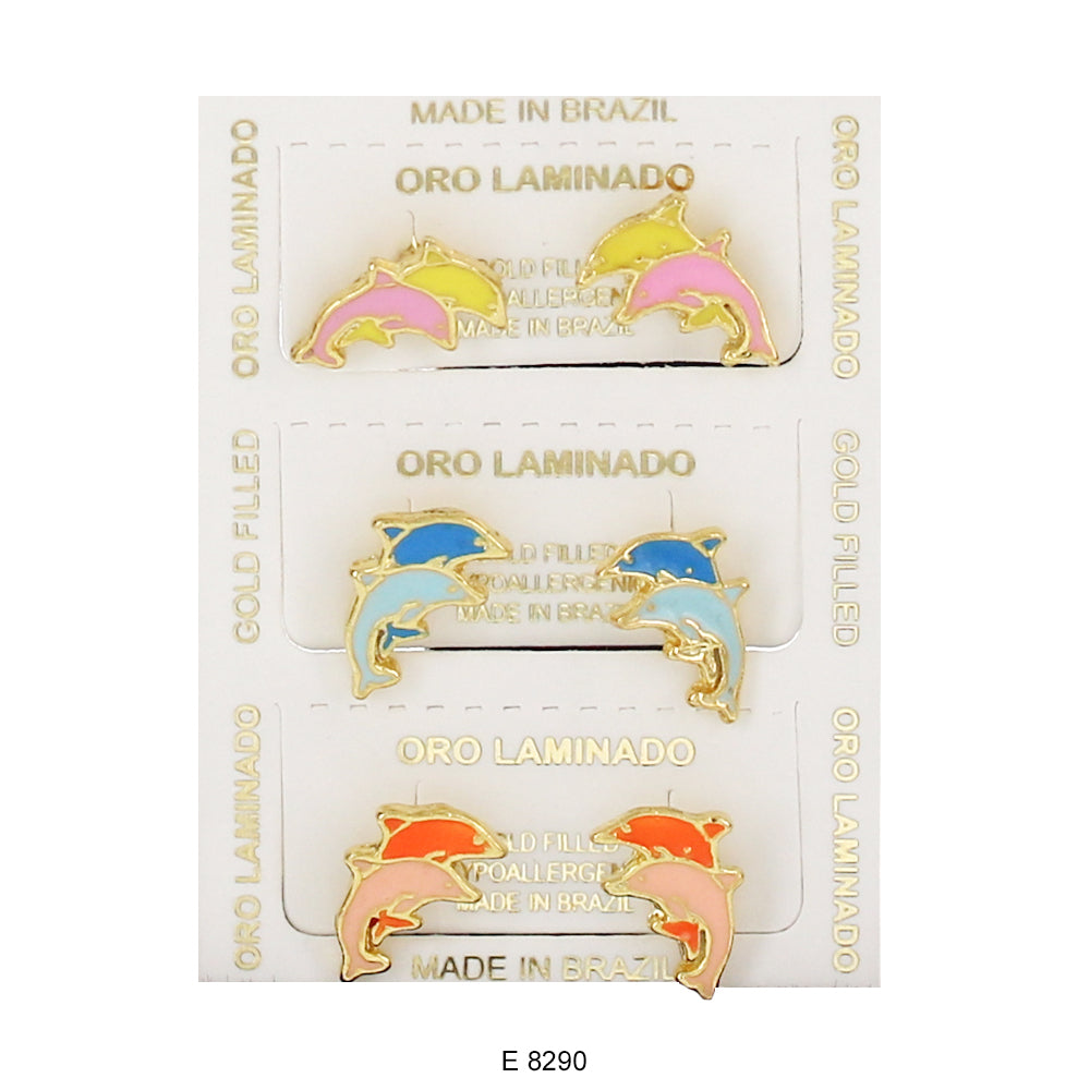 Dolphin Stud Earring E 8290