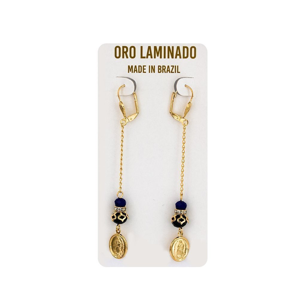 Black Blue Beads Guadalupe Earrings E 8350