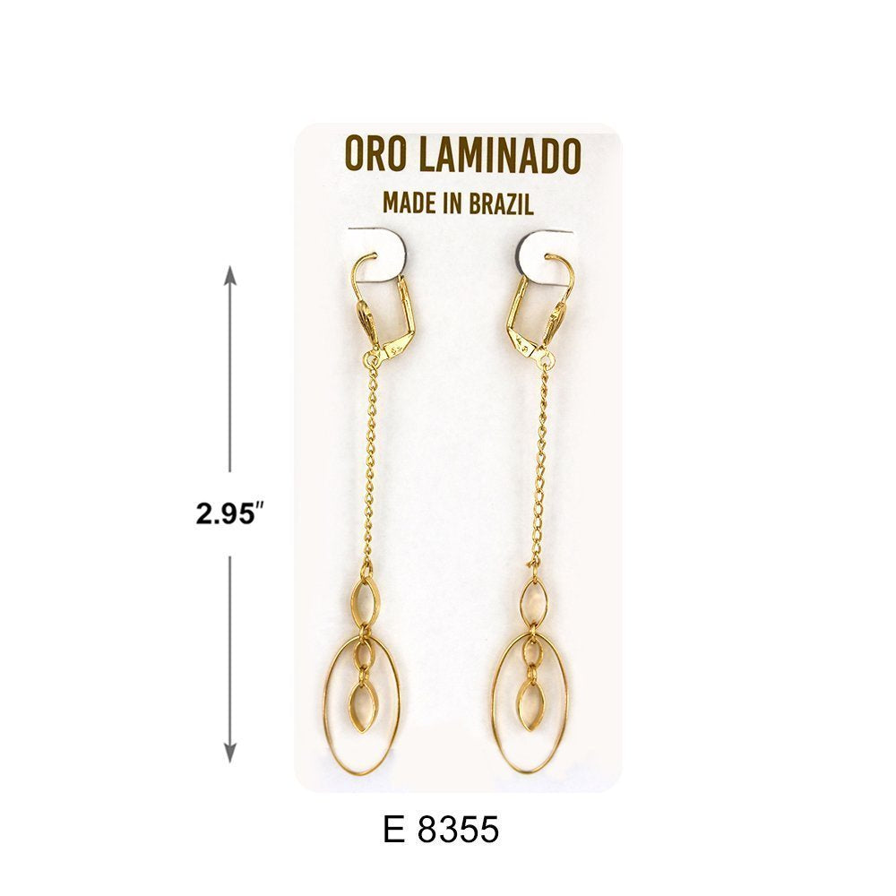 Hanging Ovals Duck Paw Earrings E 8355