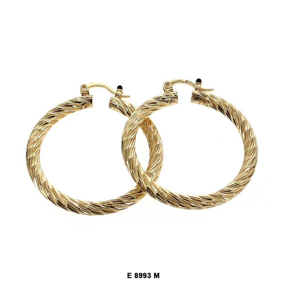 Engraved Design Hoop Earrings E 8993 M