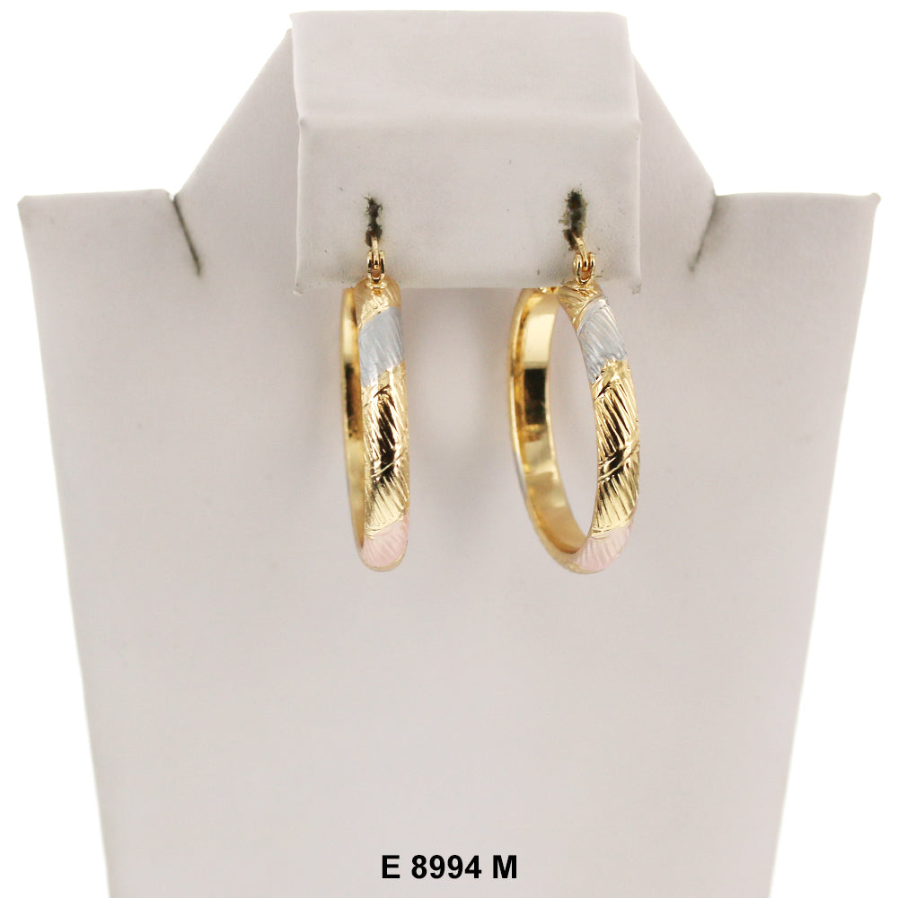 Engraved Design Hoop Earrings E 8994 M