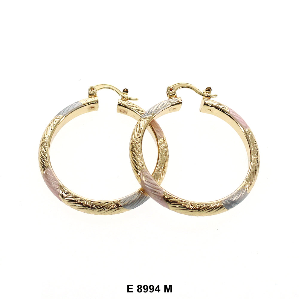 Engraved Design Hoop Earrings E 8994 M