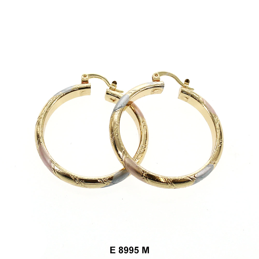 Engraved Design Hoop Earrings E 8995 M