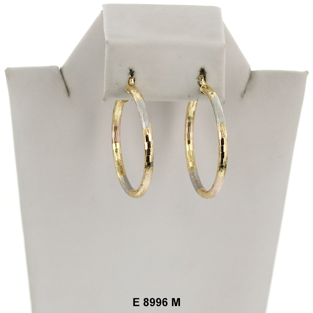 Engraved Design Hoop Earrings E 8996