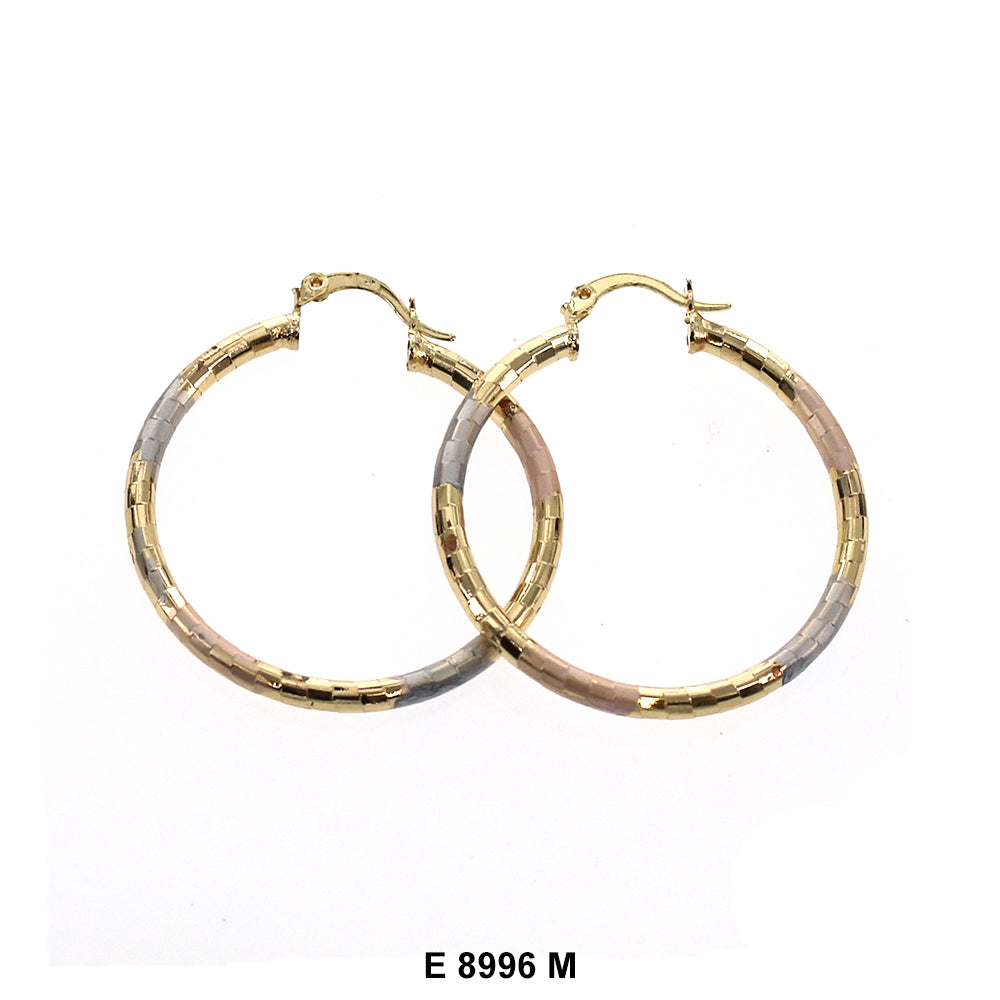 Engraved Design Hoop Earrings E 8996