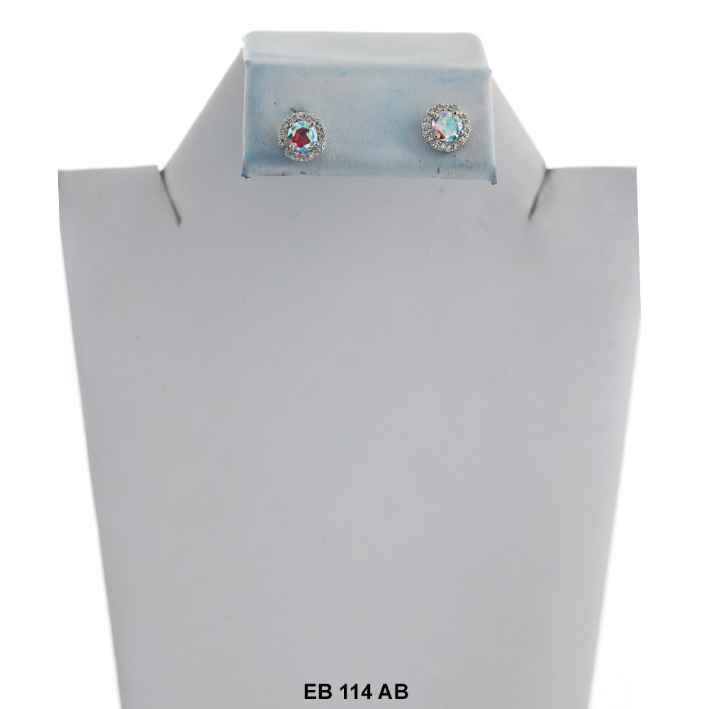 6 MM CZ Stud Earrings EB 114 AB