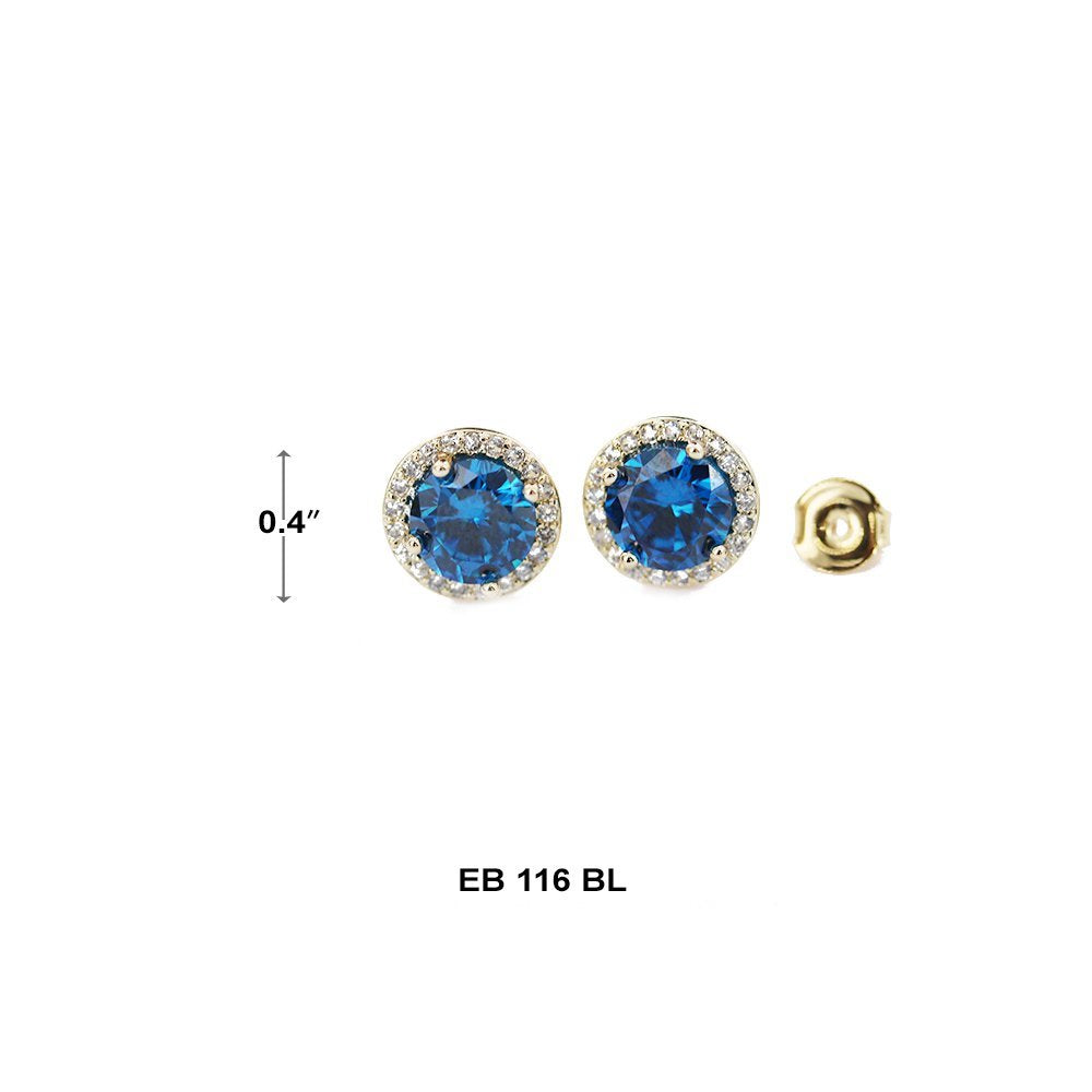 8 MM CZ Stud Earrings EB 116 RB