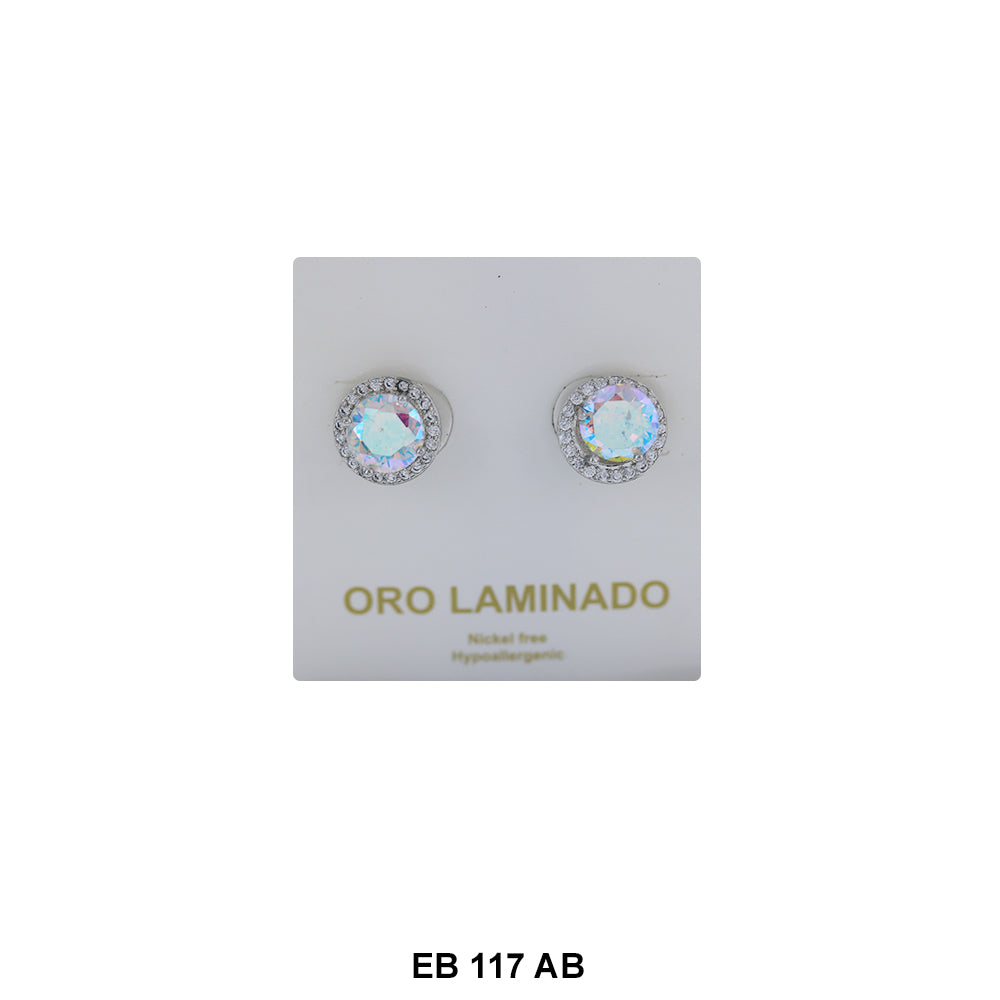 8 MM CZ Stud Earrings EB 117 AB