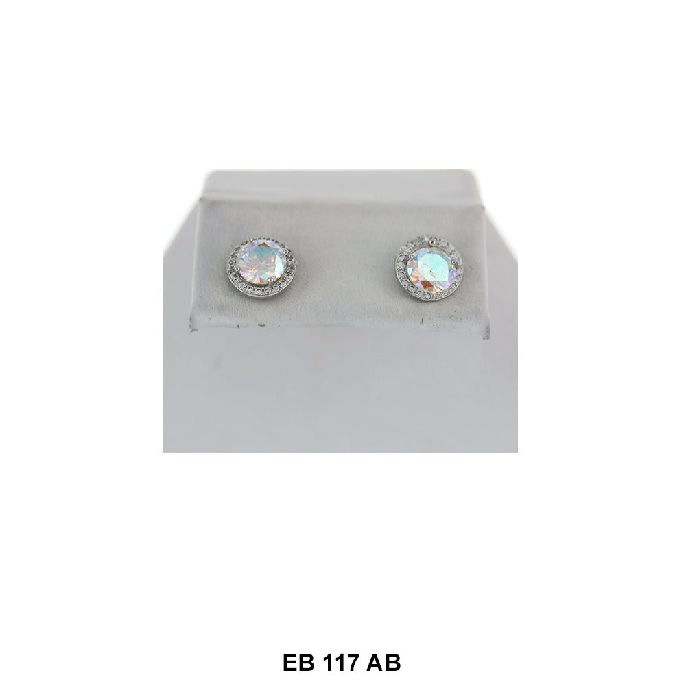 8 MM CZ Stud Earrings EB 117 AB