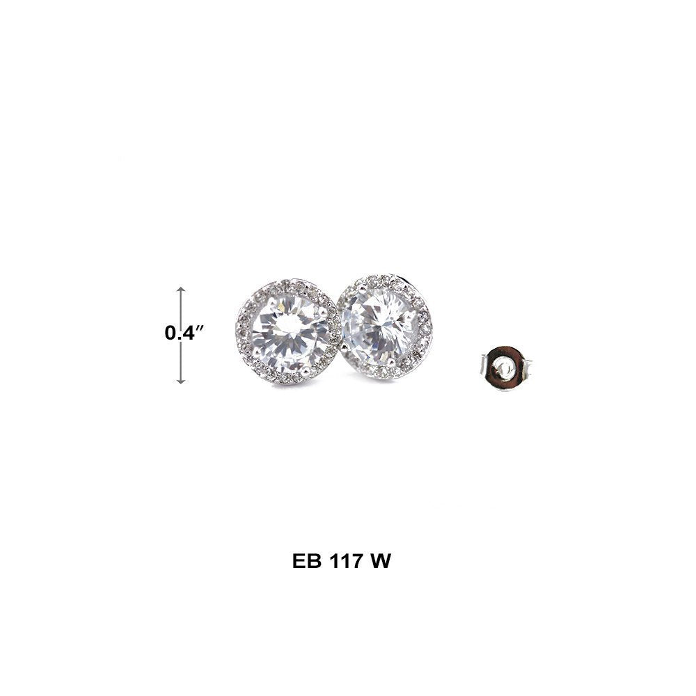 8 MM CZ Stud Earrings EB 117 W