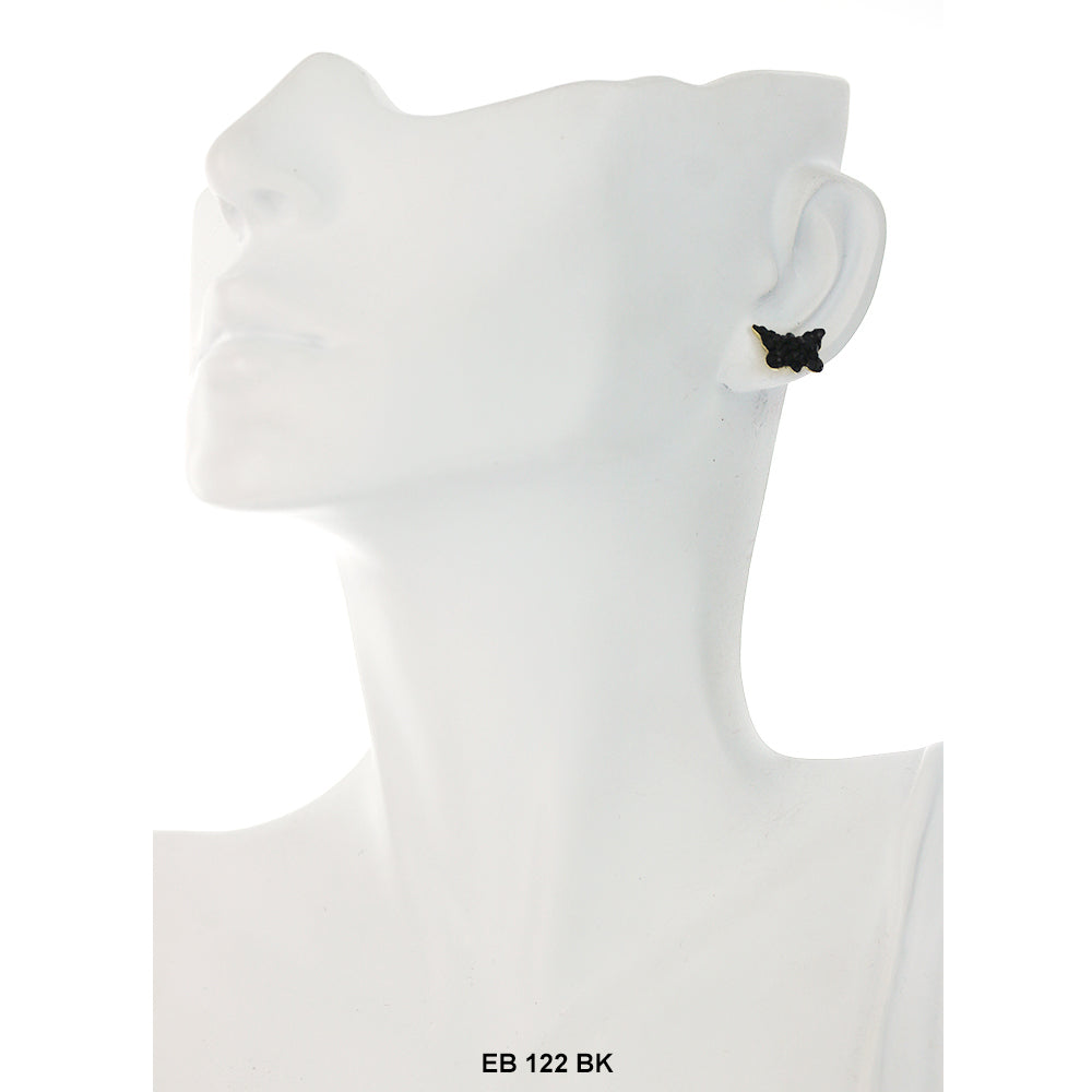 Butterfly Screwback Stud Earrings EB 122 BK