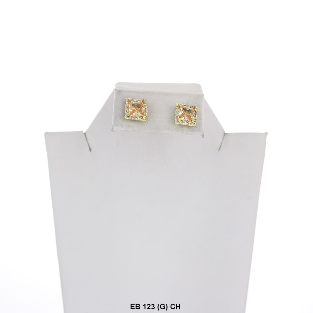 7 MM CZ Aretes de botón EB 123 (G) CH