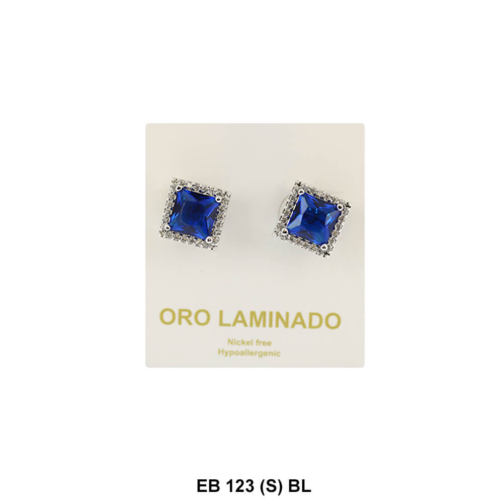 7 MM CZ Aretes de botón EB 123 (S) BL