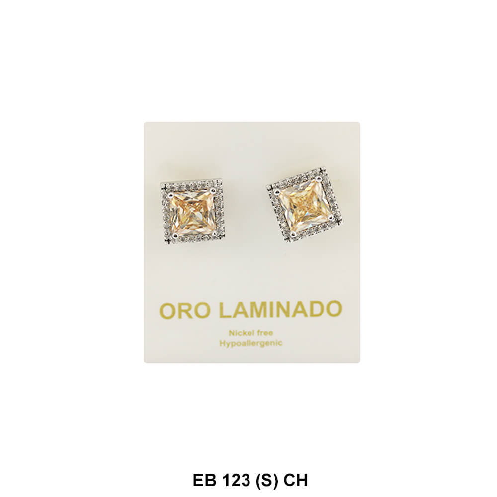 7 MM CZ Aretes de botón EB 123 (S) CH