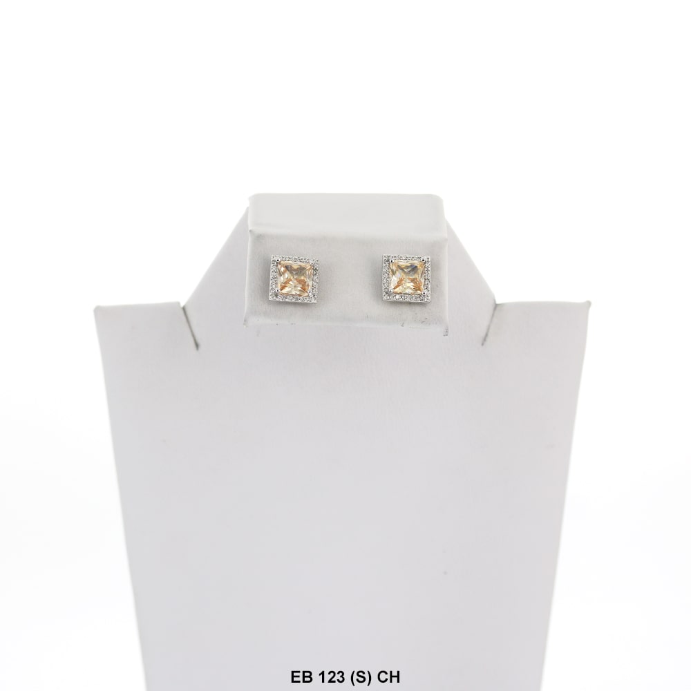 7 MM CZ Aretes de botón EB 123 (S) CH