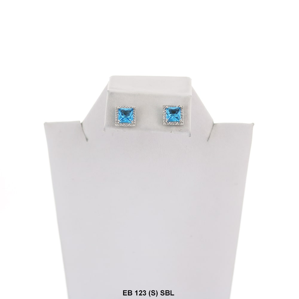 7 MM CZ Stud Earrings EB 123 (S) SBL