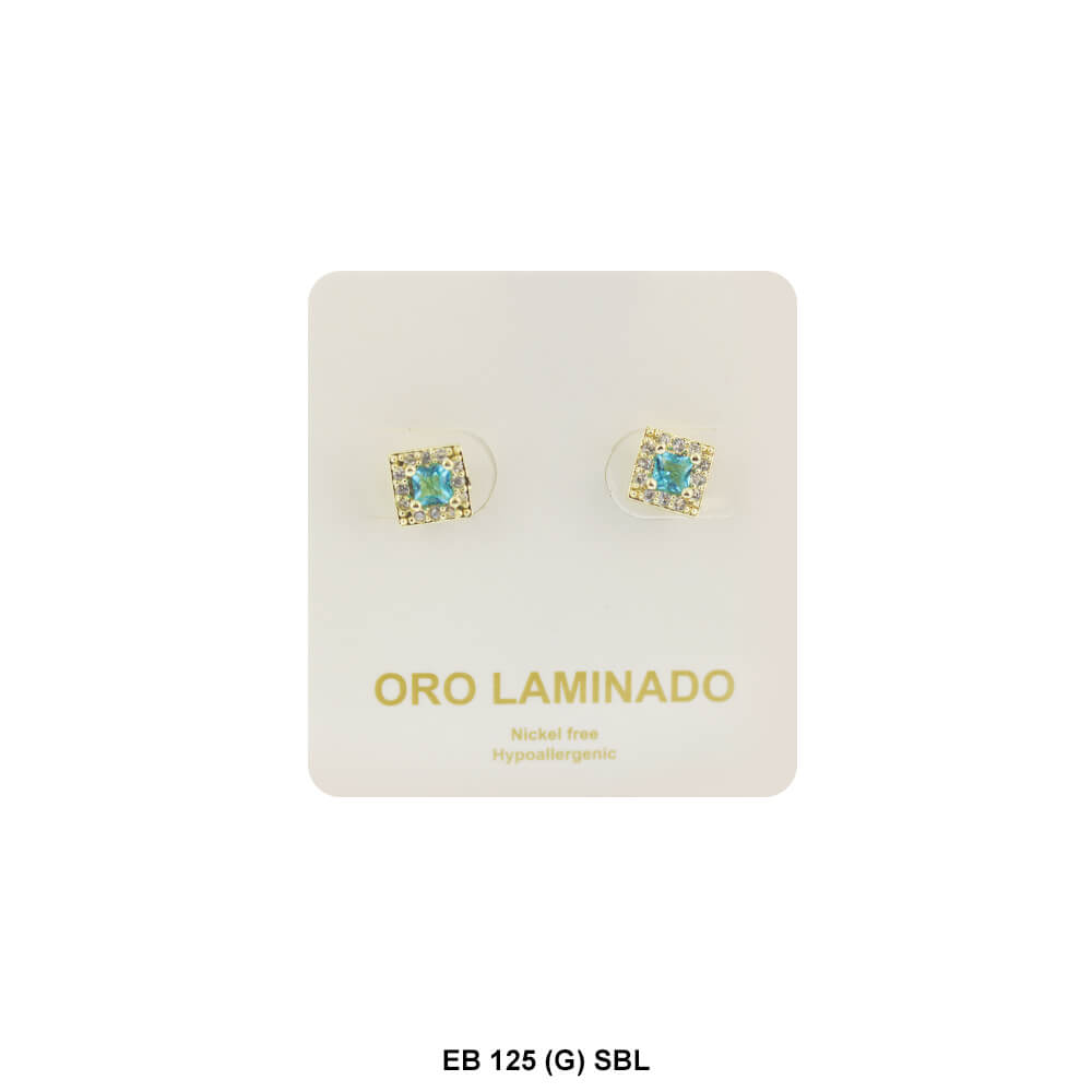 Aretes de botón CZ de 3 mm EB 125 (G) SBL