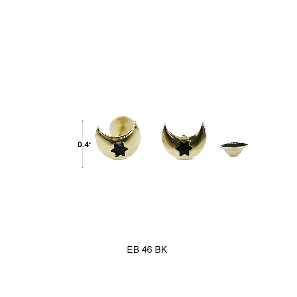 Moon Stud Earrings EB 46 BK