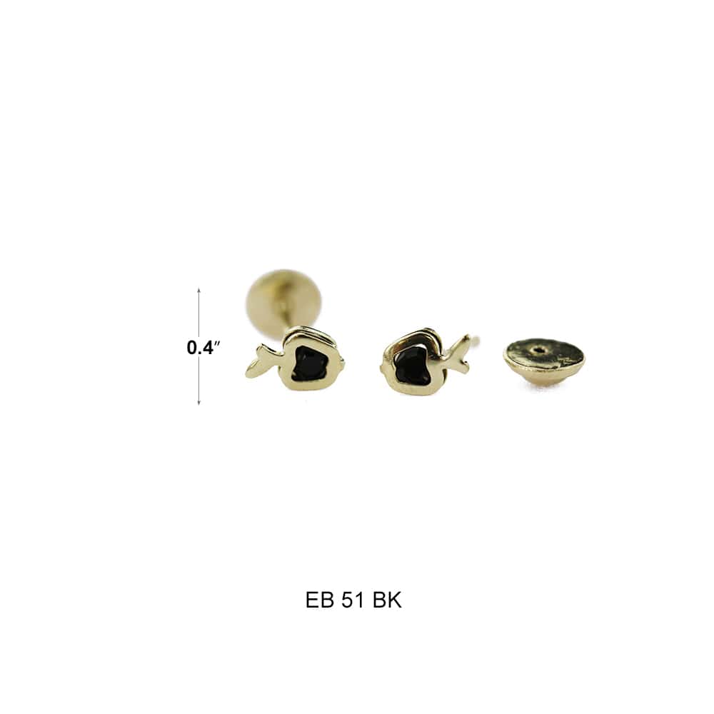 Apple Stud Earrings EB 51 BK