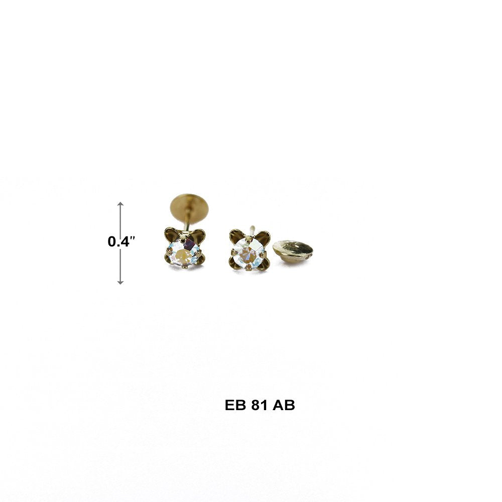 6 MM Round Stud Earrings EB 81 AB