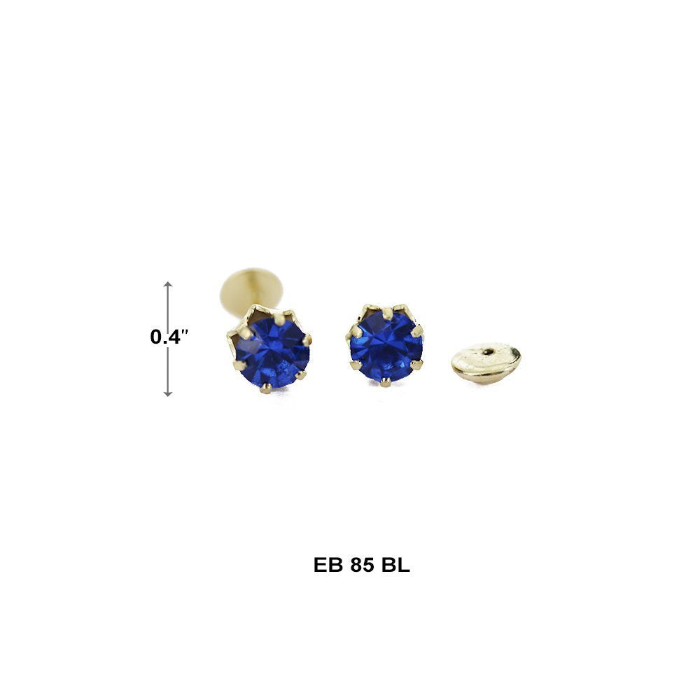 6 MM Round Stud Earrings EB 85 BL