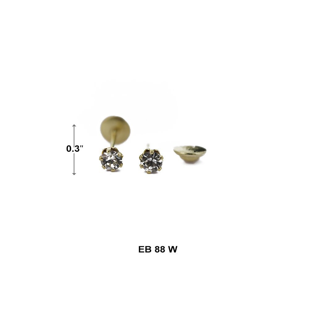 4 MM Round Stud Earrings EB 88 W
