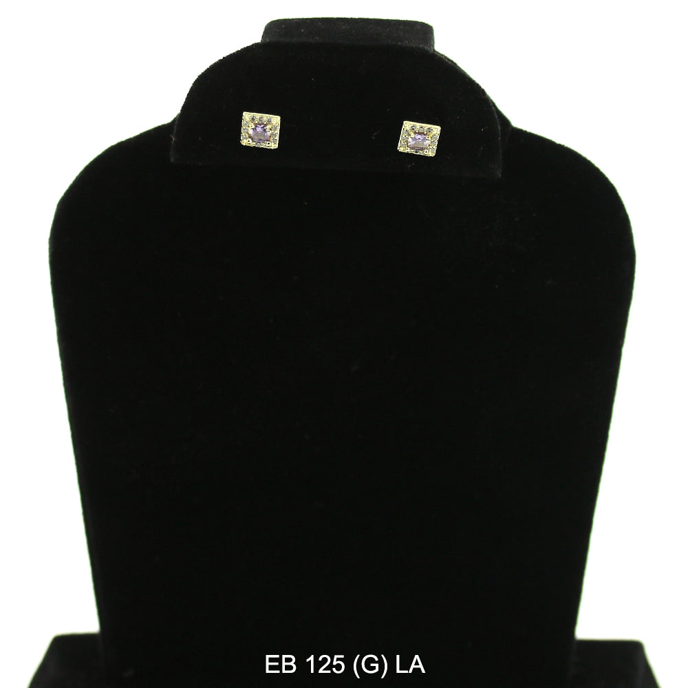 Pendientes de tuerca de 3 mm con circonitas EB 125 (G) LA