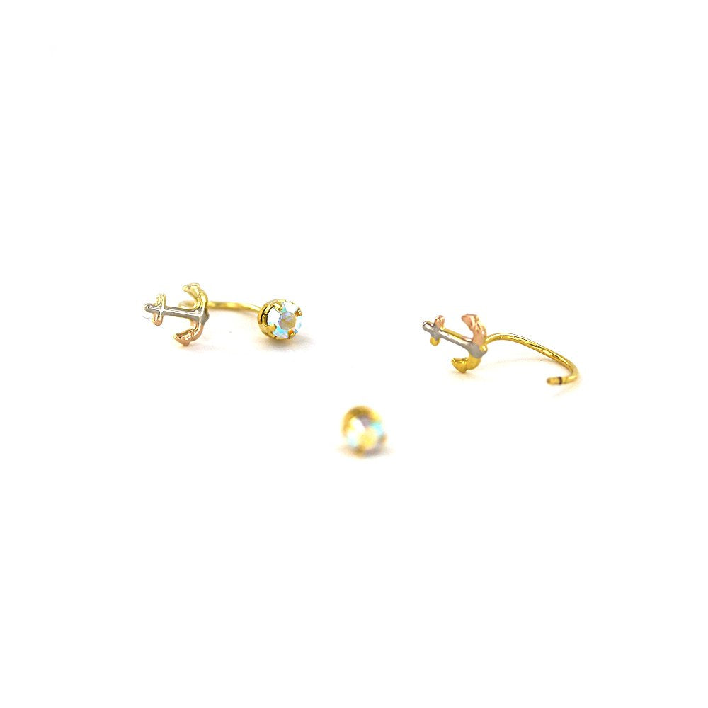 8 MM Anchor Telephone Earrings ET 123 AB