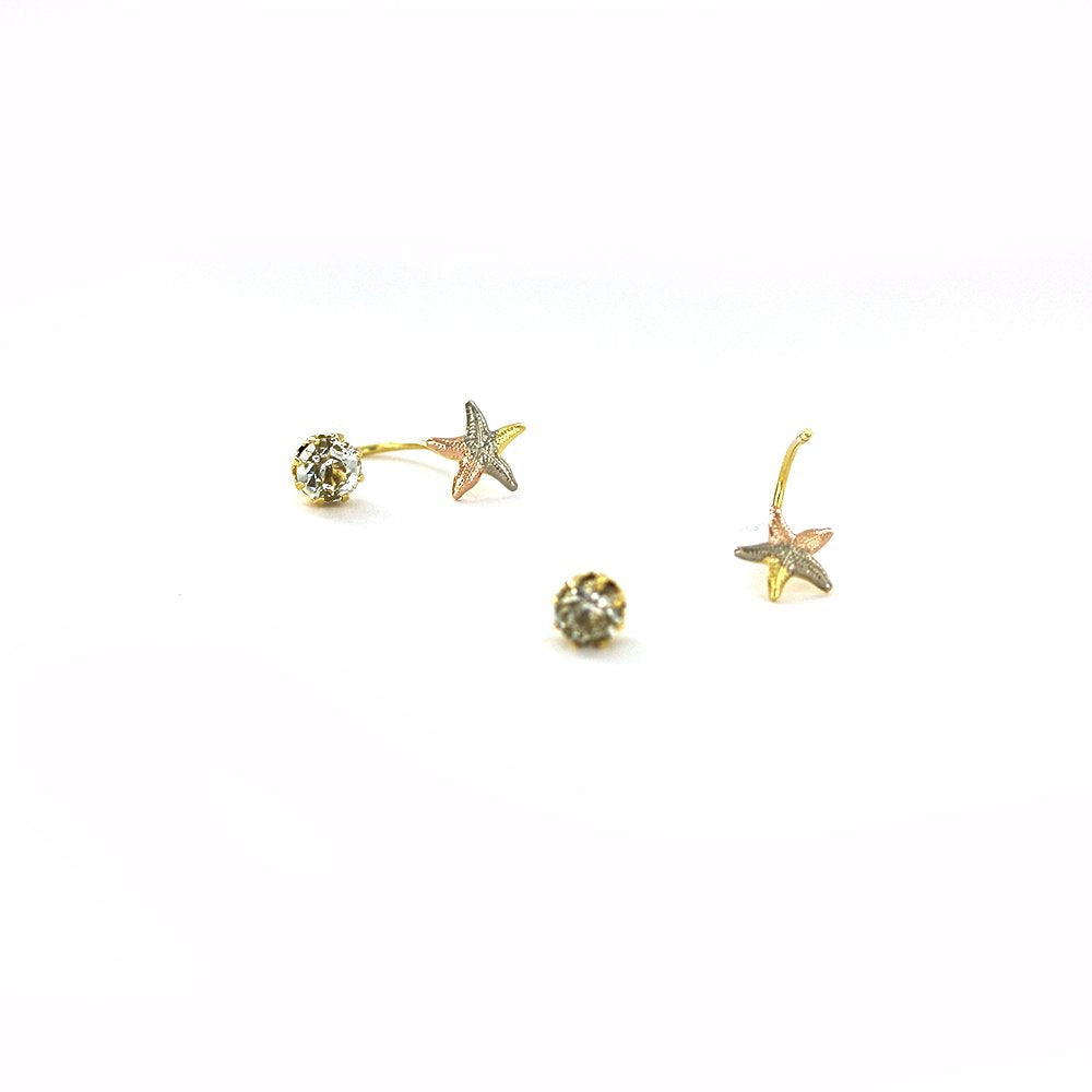 8 MM Star Fish Telephone Earrings ET 140 W