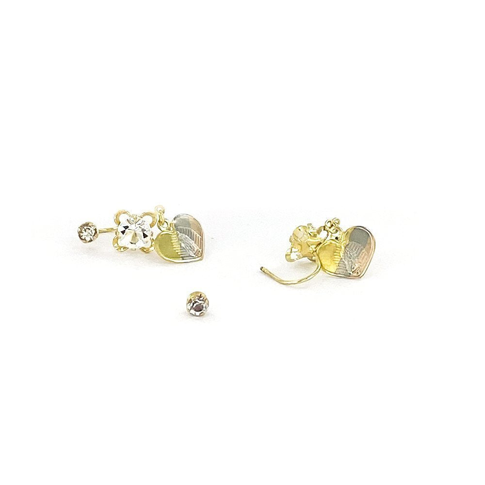 14 MM Guadalupe Double Stones Telephone Earrings ET 146 W