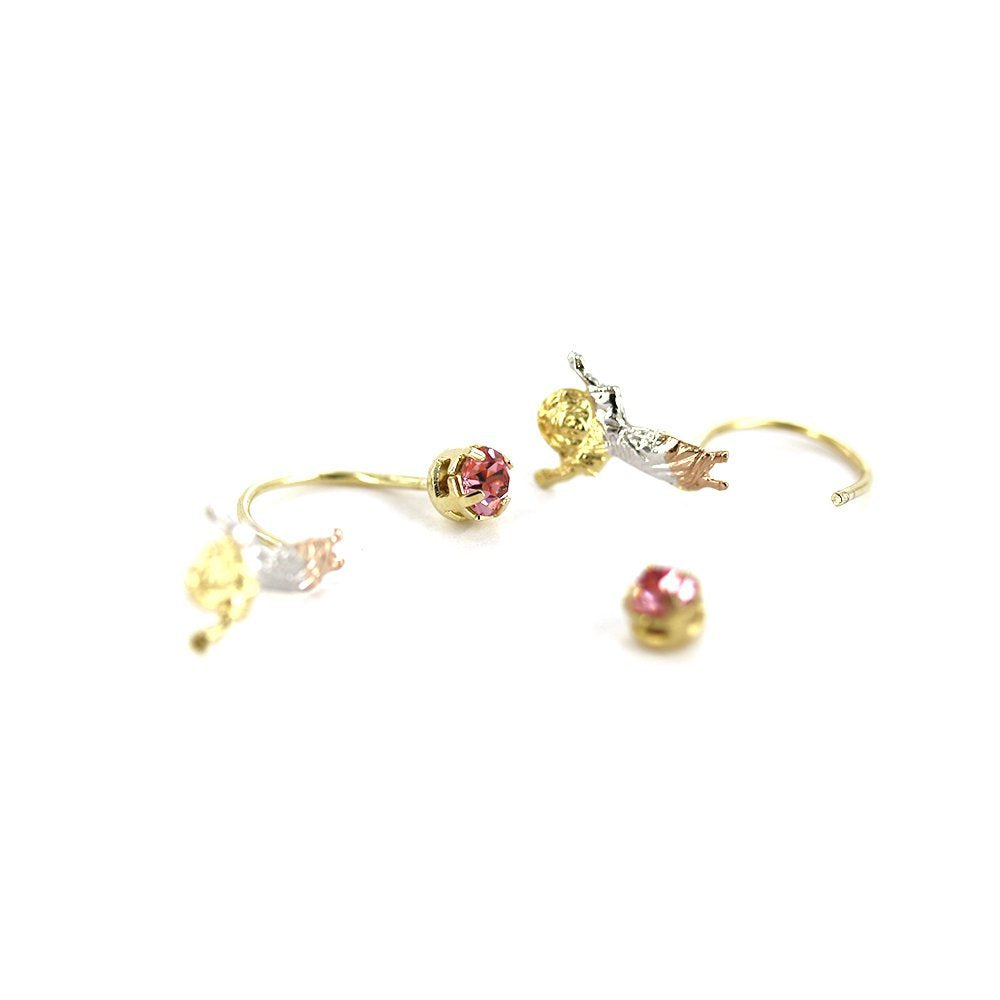 Santo Nino Telephone CZ Earrings ET 6 B