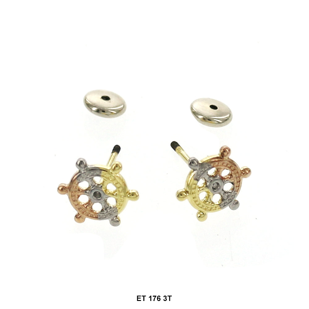 Ship Wheel Stud Earrings ET 176