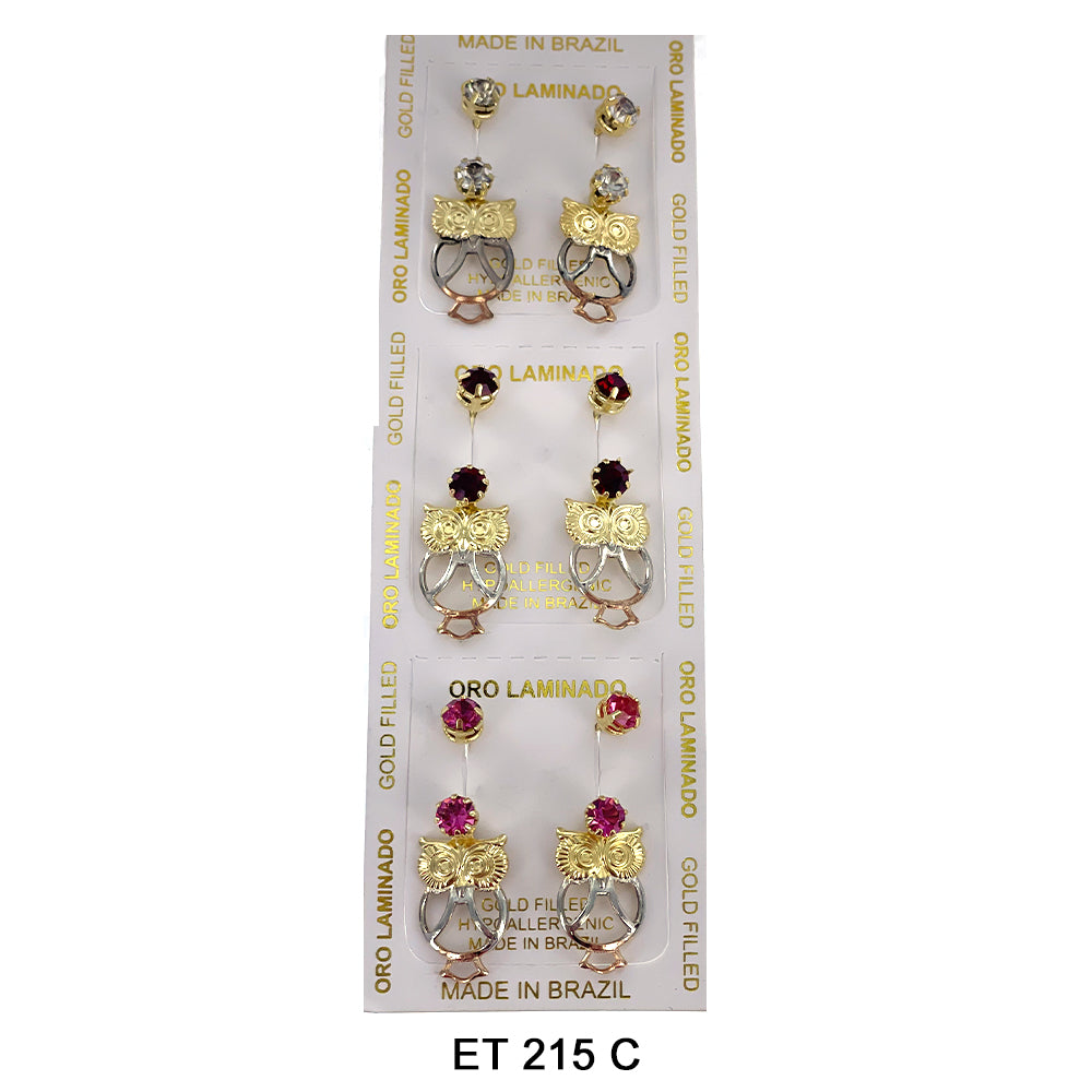 5 MM Owl Telephone Earrings ET 215 C