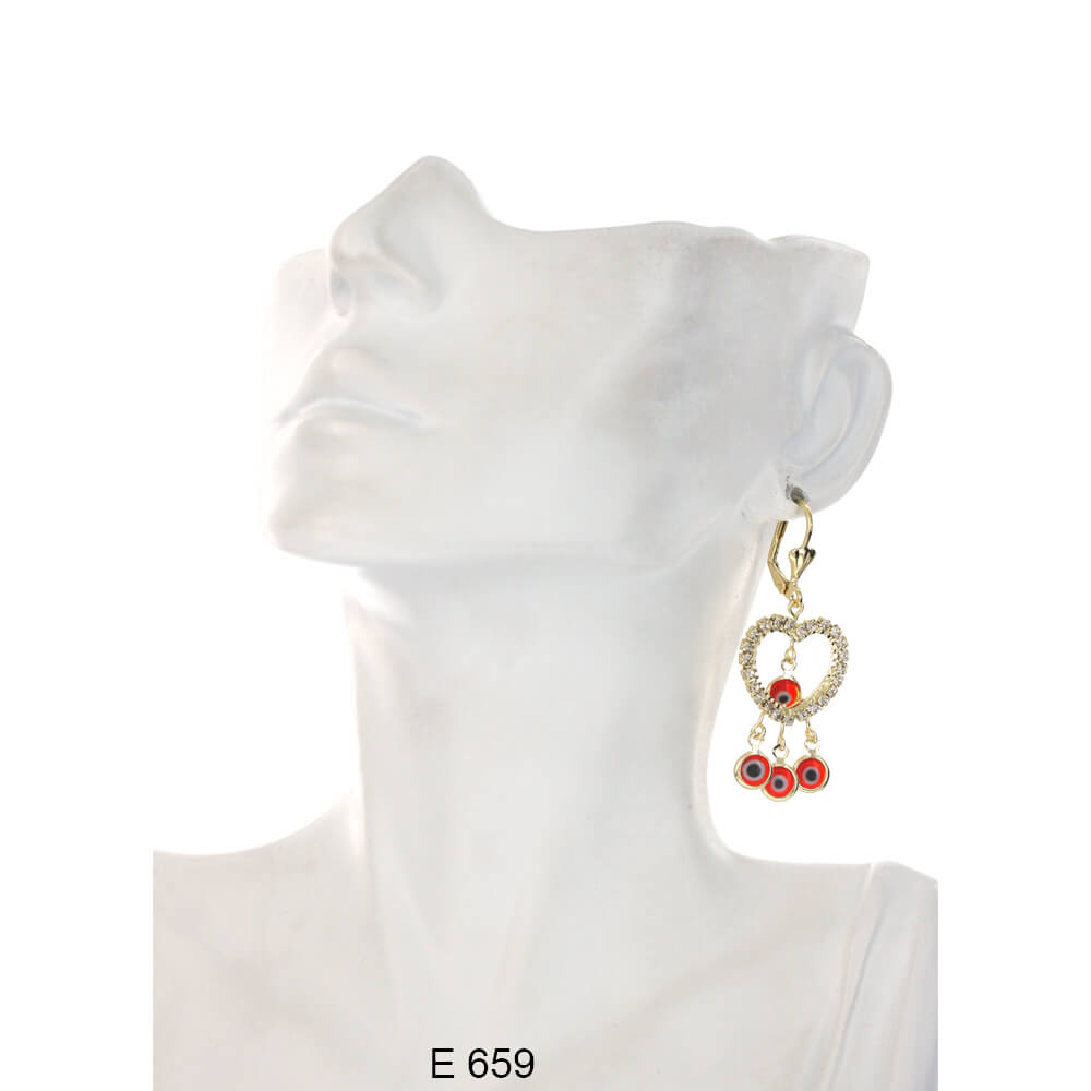 Evil Eye Hanging Earrings E 659