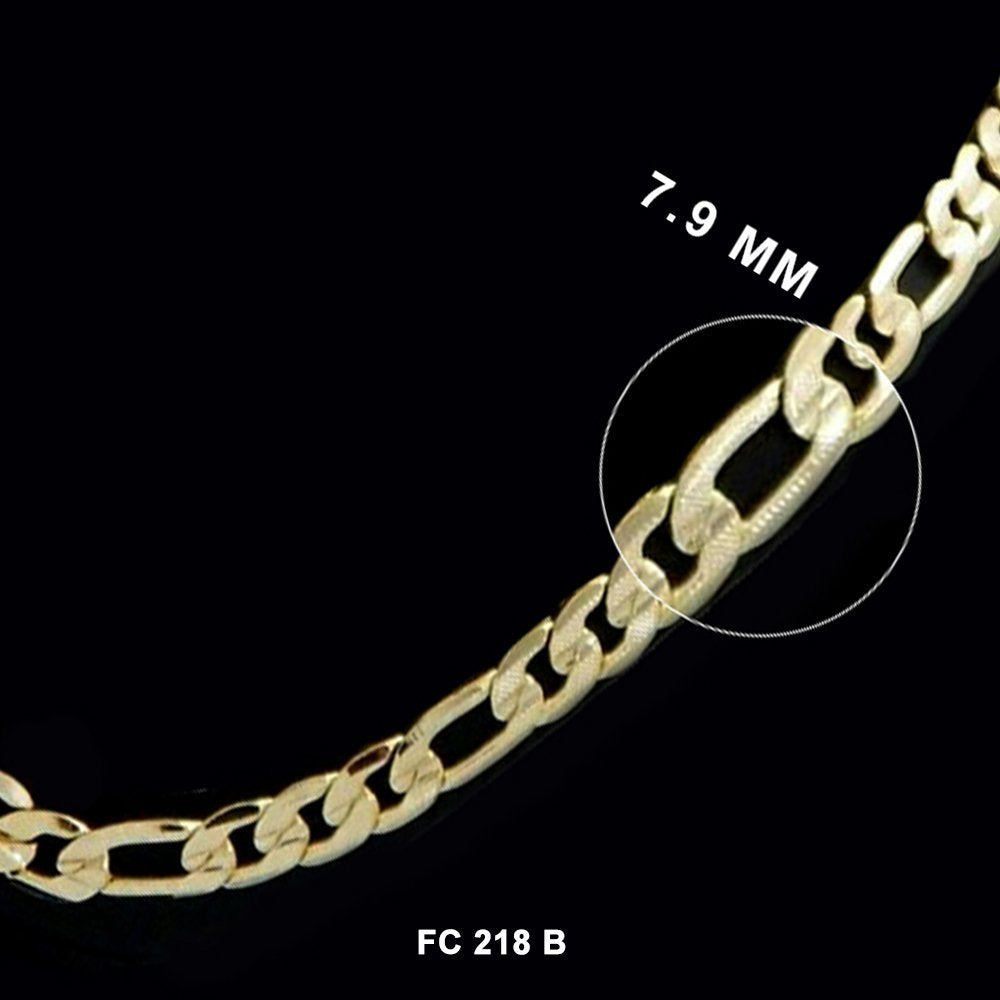 Brazalete Figaro con corte de diamante de 7,9 mm FC 218 B 9" G