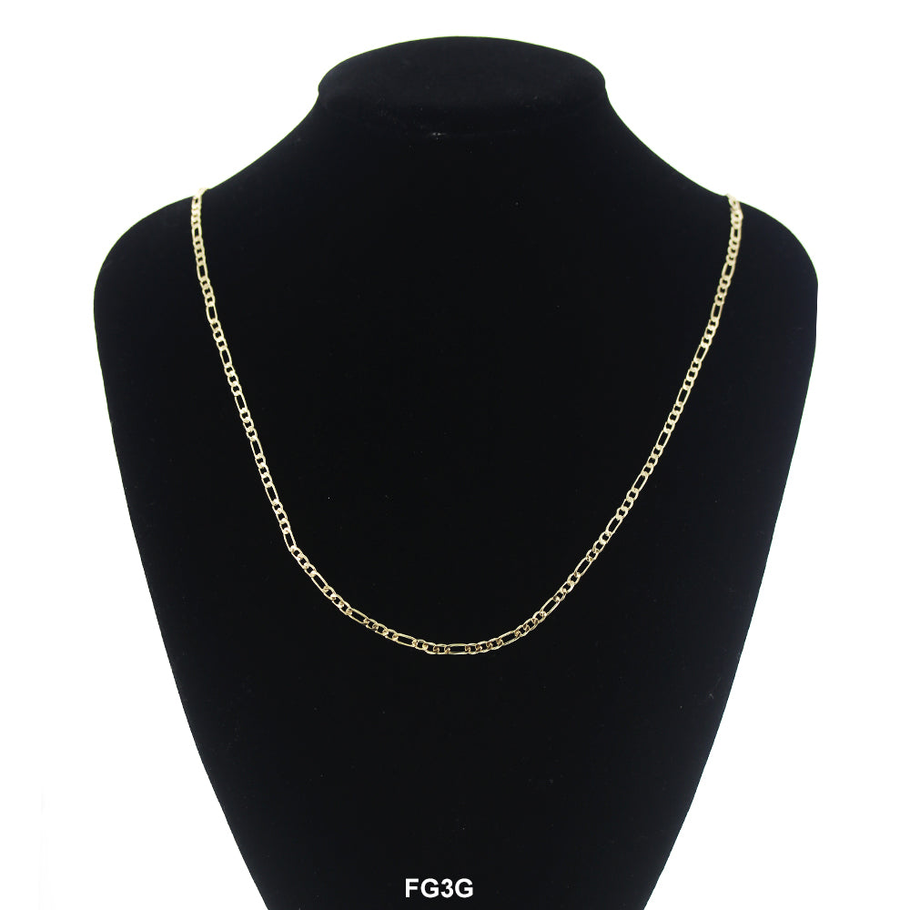 3 MM Figaro Chain FG3G 18"