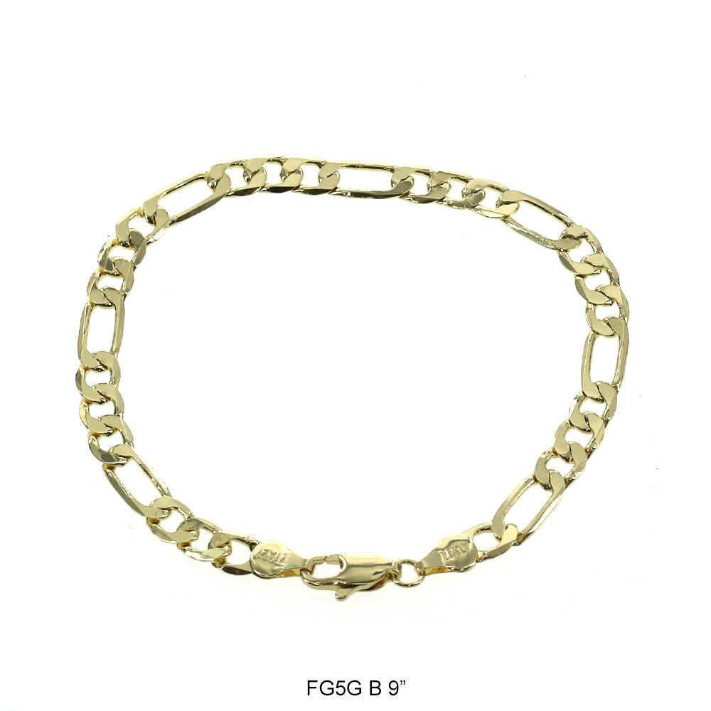 5 MM Figaro Bracelet FG5G