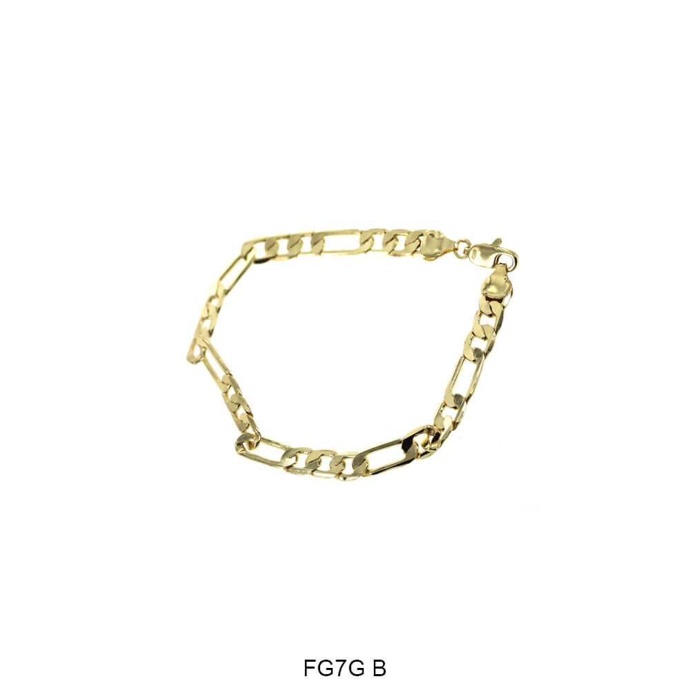 7 MM Figaro Bracelet FG7G 9"