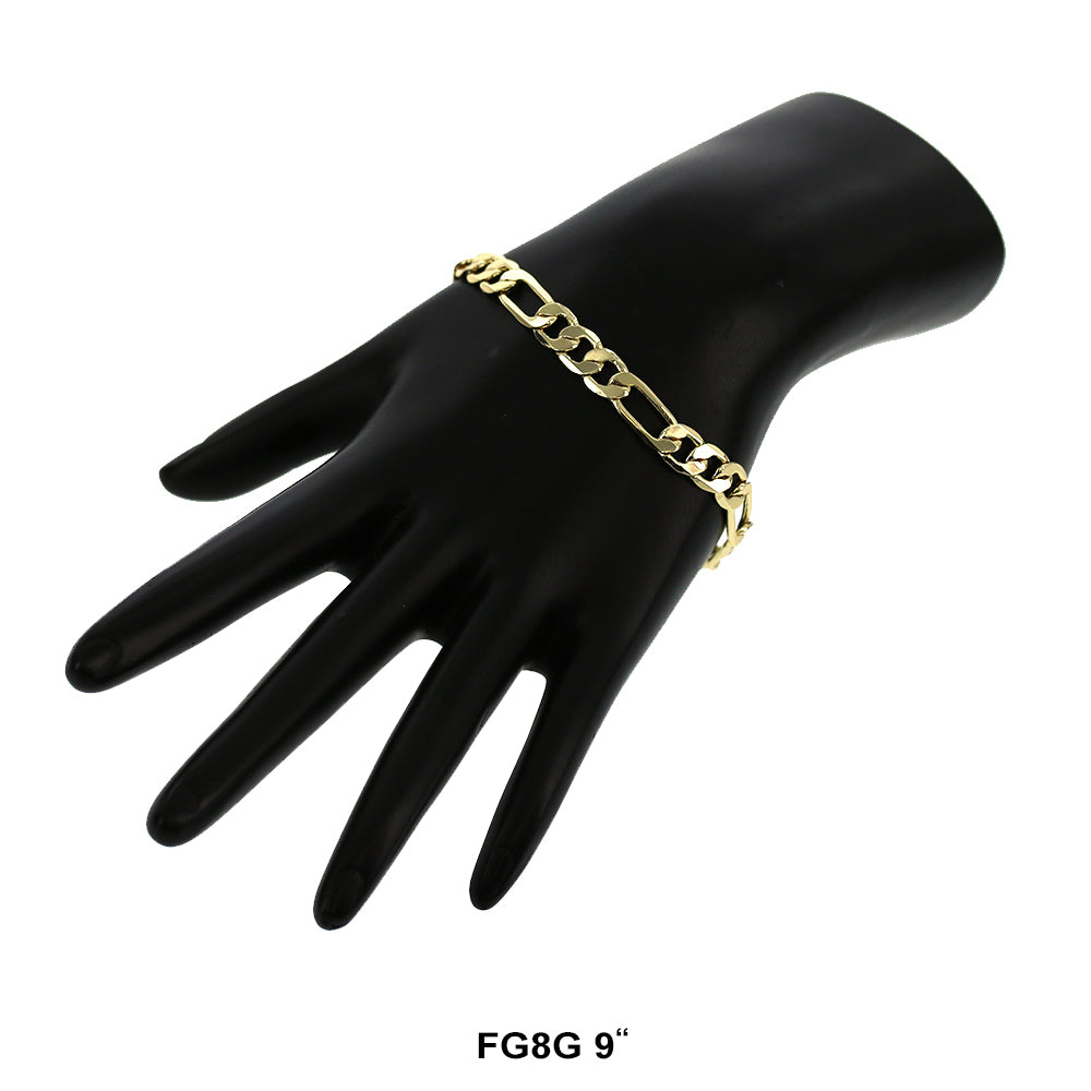 8 MM Figaro Bracelet FG8G