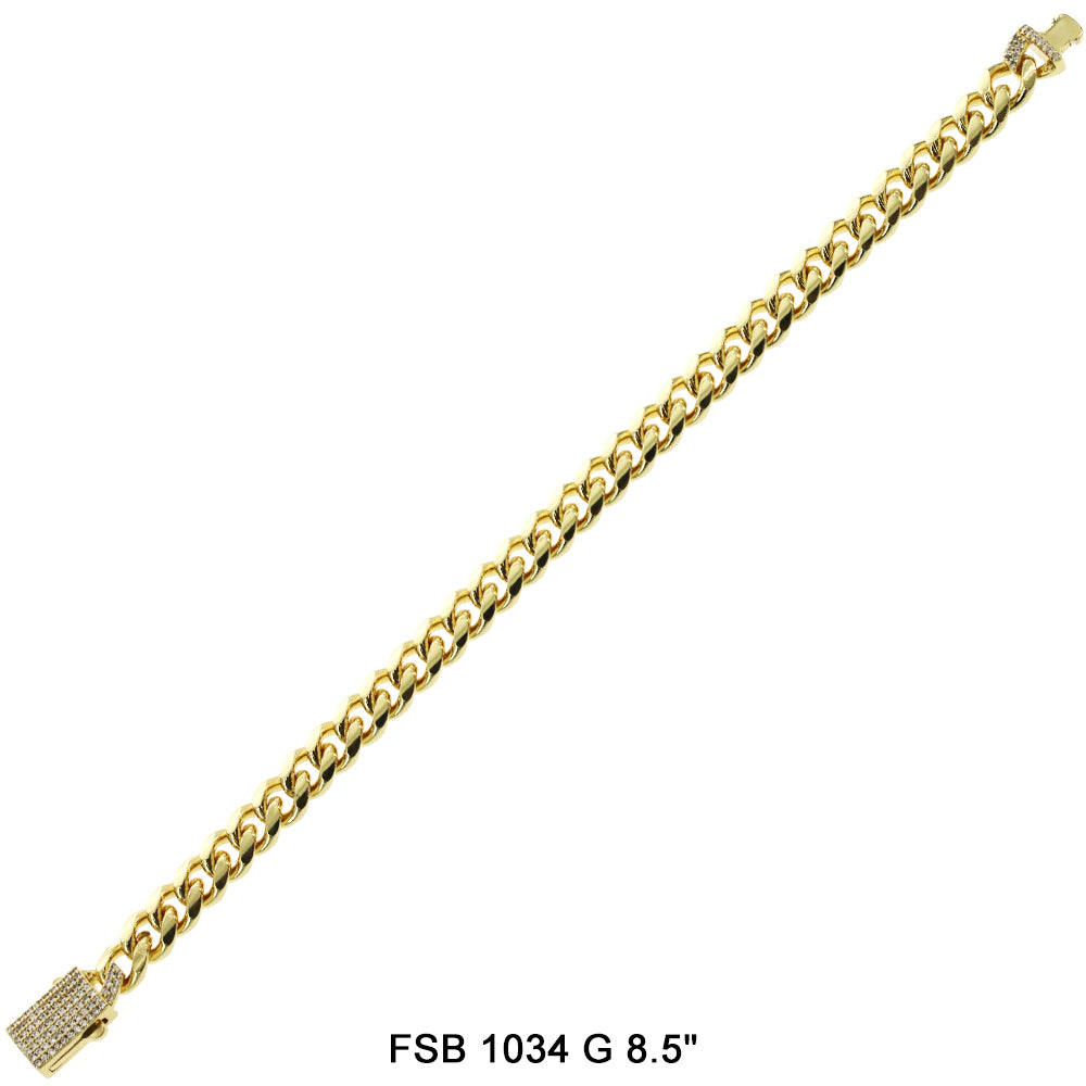 9 MM Cuban Bracelet FSB 1034 G 8.5"